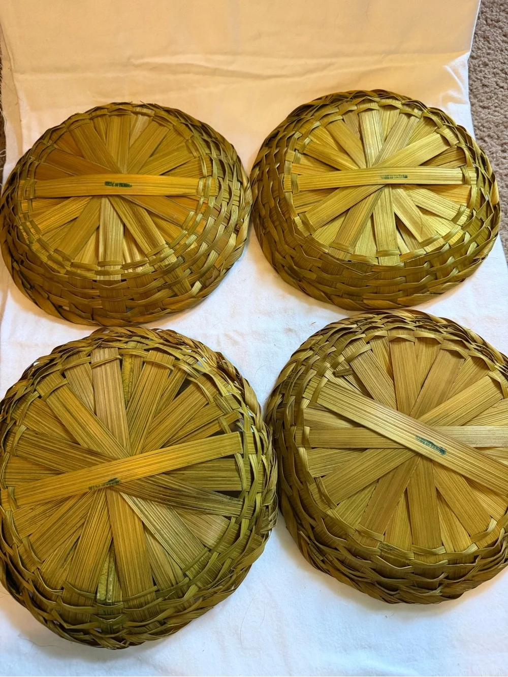 Handwoven Natural Bamboo plate holders- Set of 4